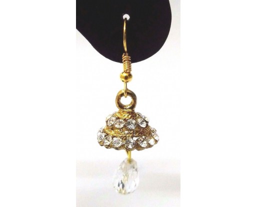 Golden Oxidized Earrings Jhumka Jhumki Jewelry Bollywood Drop Dangle Hook EA369